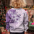 Hawaii Tapa Pattern With Violet Hibiscus Kid Ugly Christmas Sweater