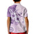 Hawaii Tapa Pattern With Violet Hibiscus Kid Polo Shirt