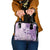 Hawaii Tapa Pattern With Violet Hibiscus Shoulder Handbag