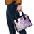 Hawaii Tapa Pattern With Violet Hibiscus Shoulder Handbag