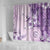 Hawaii Tapa Pattern With Violet Hibiscus Shower Curtain