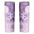 Hawaii Tapa Pattern With Violet Hibiscus Skinny Tumbler