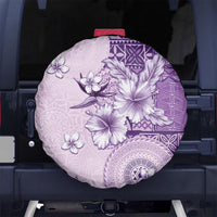 Hawaii Tapa Pattern With Violet Hibiscus Spare Tire Cover LT05 - Polynesian Pride