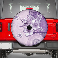 Hawaii Tapa Pattern With Violet Hibiscus Spare Tire Cover LT05 - Polynesian Pride