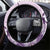 Hawaii Tapa Pattern With Violet Hibiscus Steering Wheel Cover