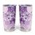 Hawaii Tapa Pattern With Violet Hibiscus Tumbler Cup