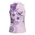 Hawaii Tapa Pattern With Violet Hibiscus Women Sleeveless Polo Shirt