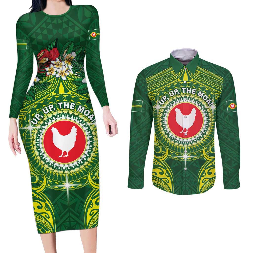 Personalized American Samoa Manua Cession Day Couples Matching Long Sleeve Bodycon Dress and Long Sleeve Button Shirt Up Up The Moa