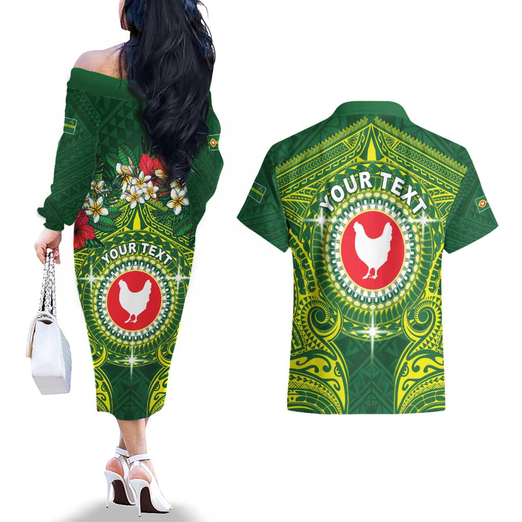 Personalized American Samoa Manua Cession Day Couples Matching Off The Shoulder Long Sleeve Dress and Hawaiian Shirt Up Up The Moa