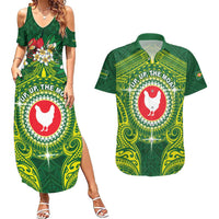 Personalized American Samoa Manua Cession Day Couples Matching Summer Maxi Dress and Hawaiian Shirt Up Up The Moa