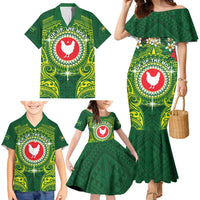 Personalized American Samoa Manua Cession Day Family Matching Mermaid Dress and Hawaiian Shirt Up Up The Moa