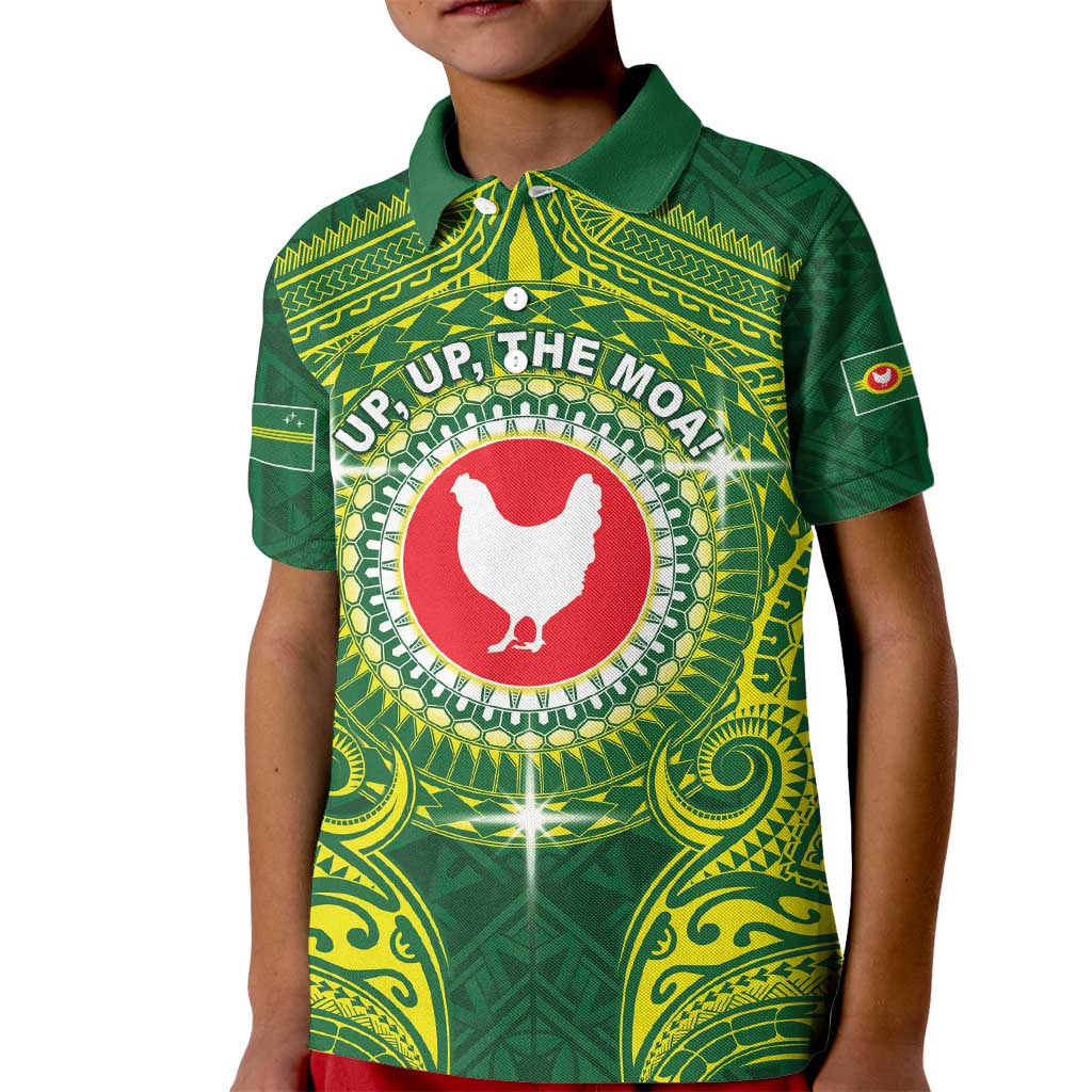 Personalized American Samoa Manua Cession Day Kid Polo Shirt Up Up The Moa LT05 Kid Green - Polynesian Pride