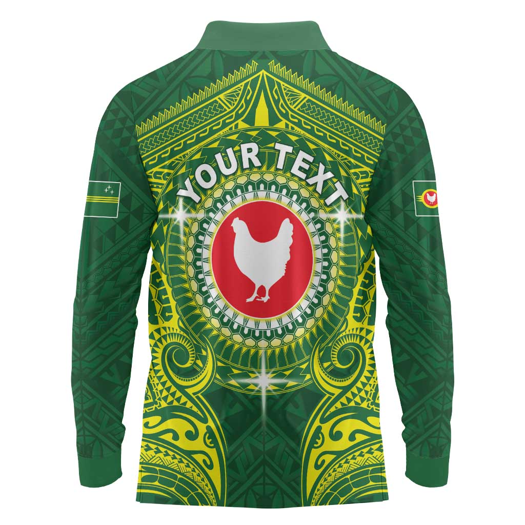 Personalized American Samoa Manua Cession Day Long Sleeve Polo Shirt Up Up The Moa LT05 - Polynesian Pride