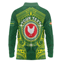 Personalized American Samoa Manua Cession Day Long Sleeve Polo Shirt Up Up The Moa LT05 - Polynesian Pride