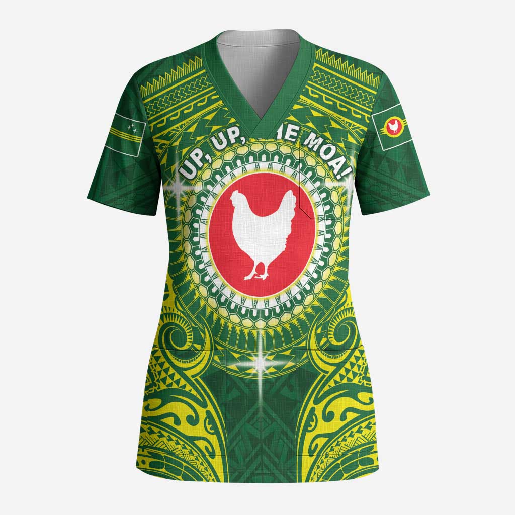 Personalized American Samoa Manua Cession Day Scrub Top Up Up The Moa - Polynesian Pride