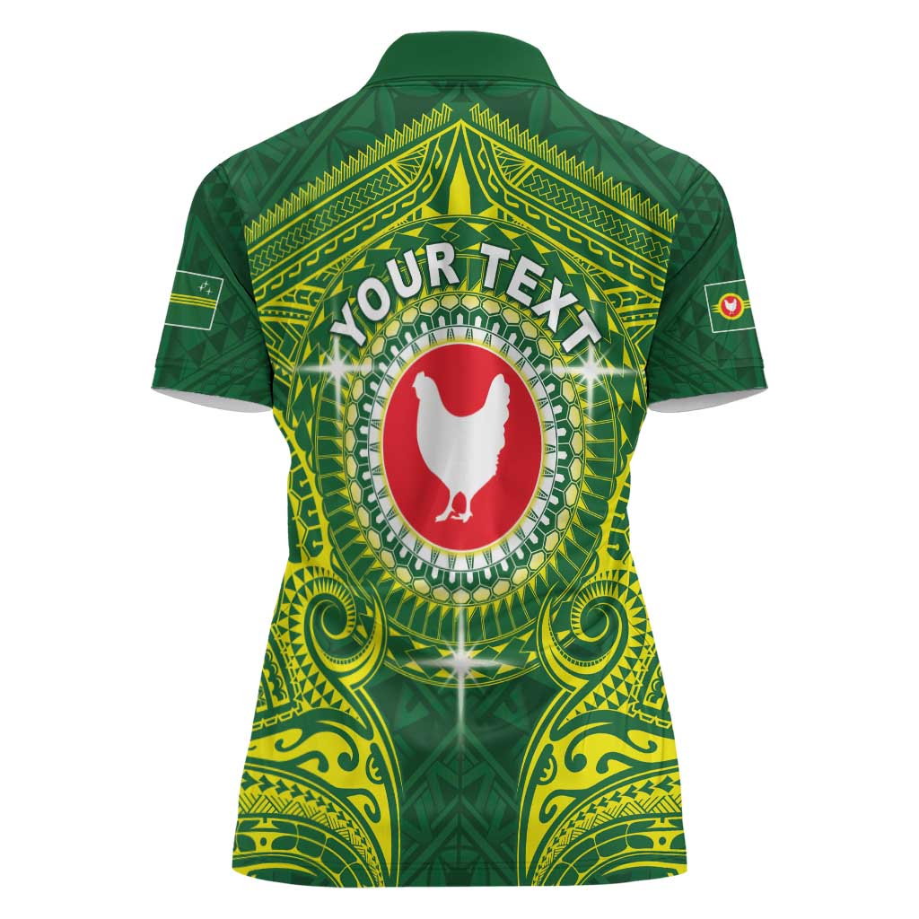 Personalized American Samoa Manua Cession Day Women Polo Shirt Up Up The Moa