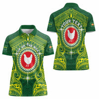 Personalized American Samoa Manua Cession Day Women Polo Shirt Up Up The Moa