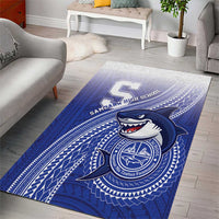 Samoana High School Area Rug Polynesian Tribal Shark