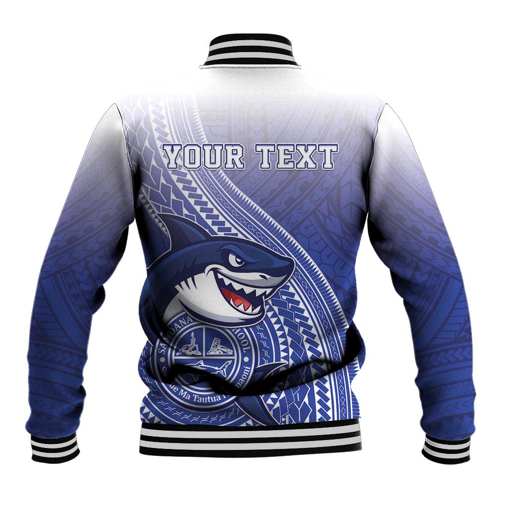 Personalized Samoana High School Baseball Jacket Polynesian Tribal Shark LT05 - Polynesian Pride