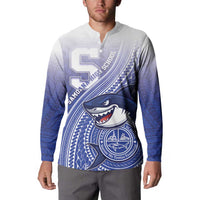 Personalized Samoana High School Button Sweatshirt Polynesian Tribal Shark LT05 - Polynesian Pride