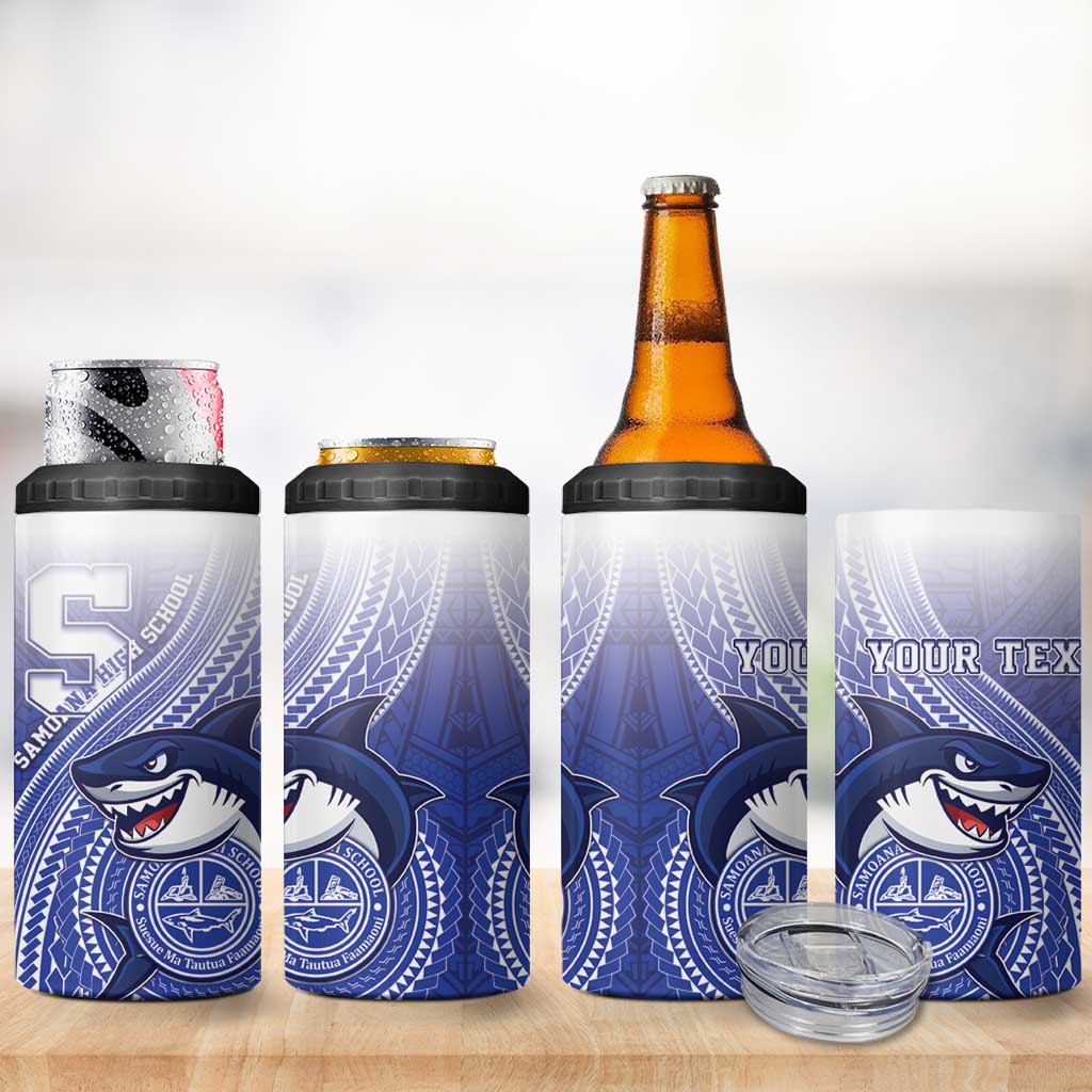 Personalized Samoana High School 4 in 1 Can Cooler Tumbler Polynesian Tribal Shark LT05 - Polynesian Pride