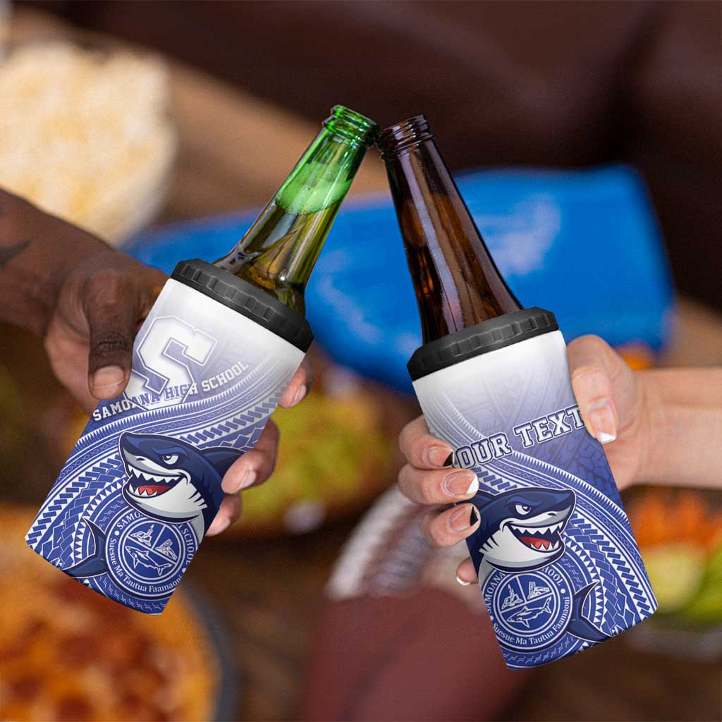 Personalized Samoana High School 4 in 1 Can Cooler Tumbler Polynesian Tribal Shark LT05 - Polynesian Pride