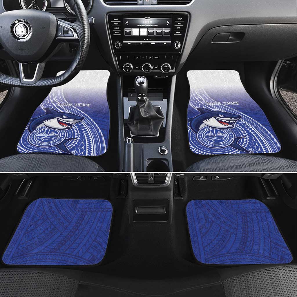 Samoana High School Car Mats Polynesian Tribal Shark LT05 Set 4pcs Blue - Polynesian Pride