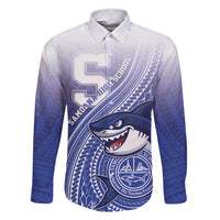 Personalized Samoana High School Family Matching Short Sleeve Bodycon Dress and Hawaiian Shirt Polynesian Tribal Shark