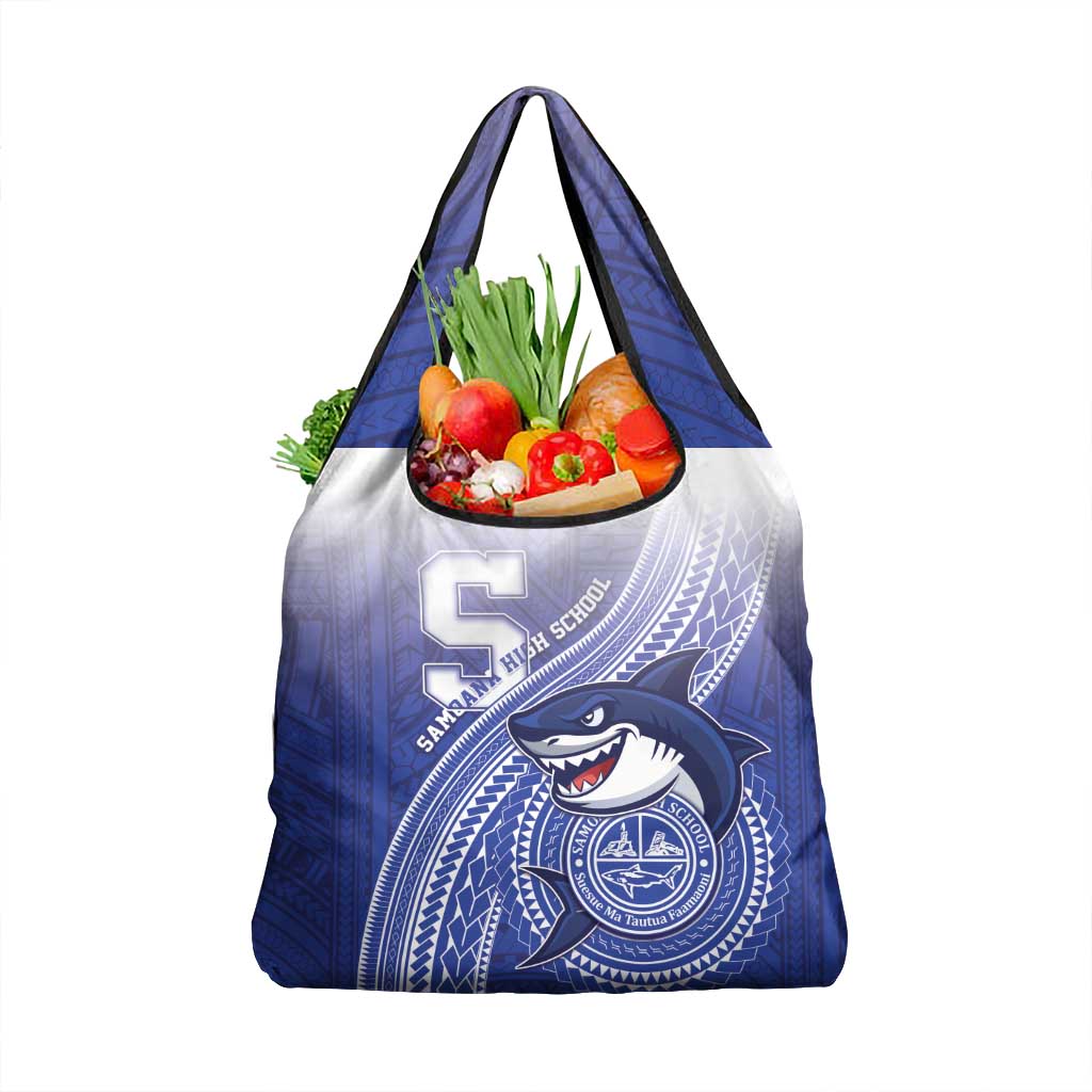 Samoana High School Grocery Bag Polynesian Tribal Shark LT05 1-pack One Size Blue - Polynesian Pride