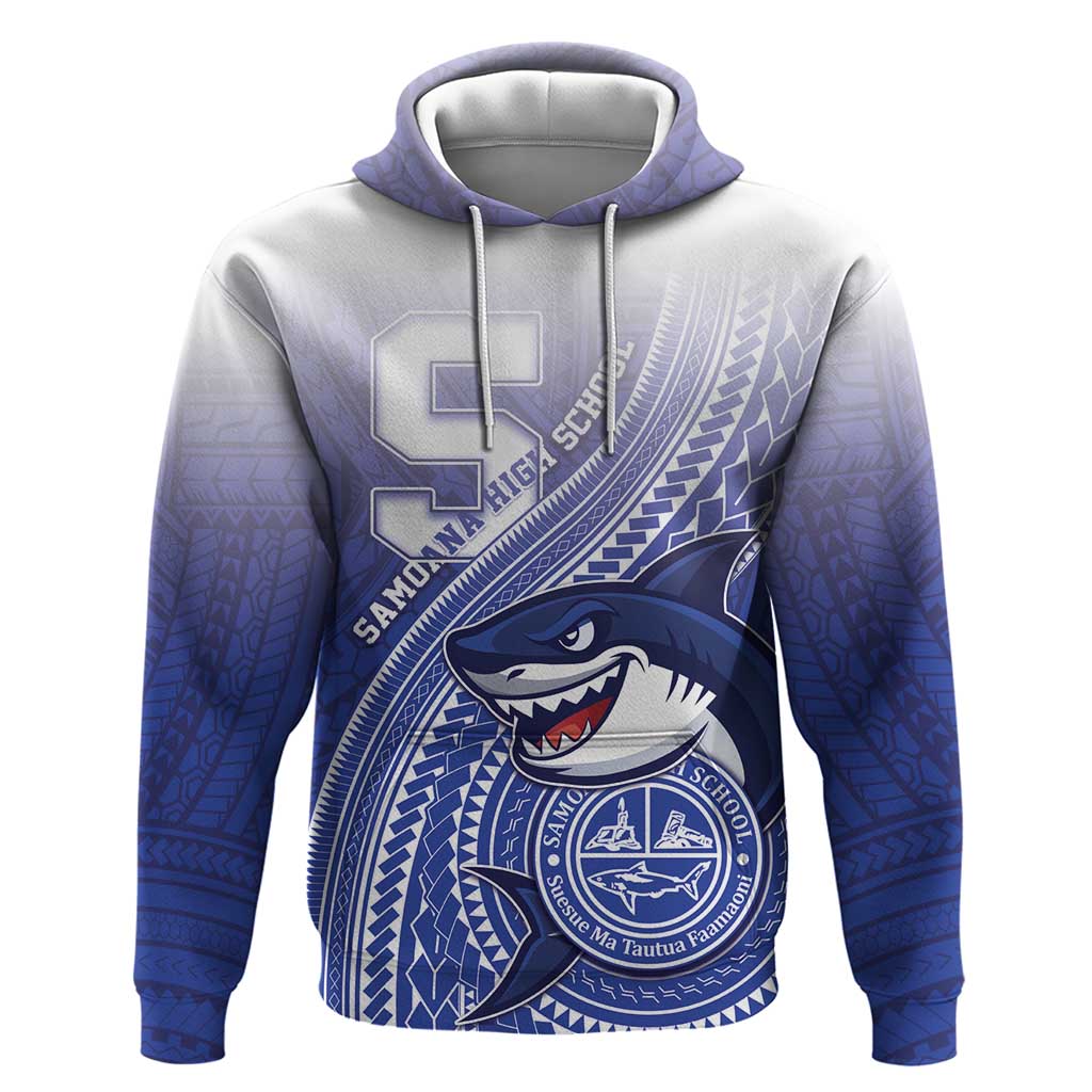 Personalized Samoana High School Hoodie Polynesian Tribal Shark