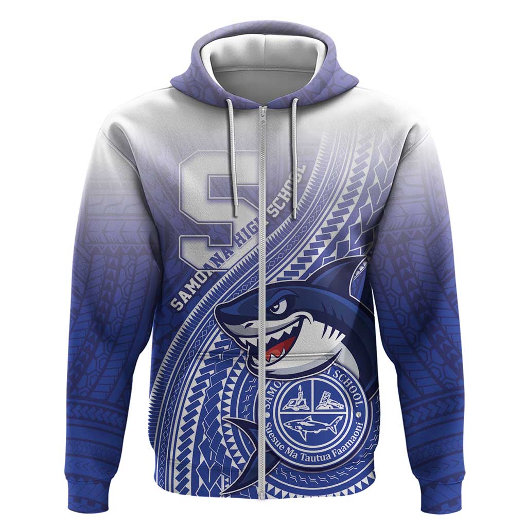 Personalized Samoana High School Hoodie Polynesian Tribal Shark