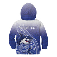 Personalized Samoana High School Kid Hoodie Polynesian Tribal Shark