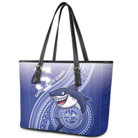 Samoana High School Leather Tote Bag Polynesian Tribal Shark