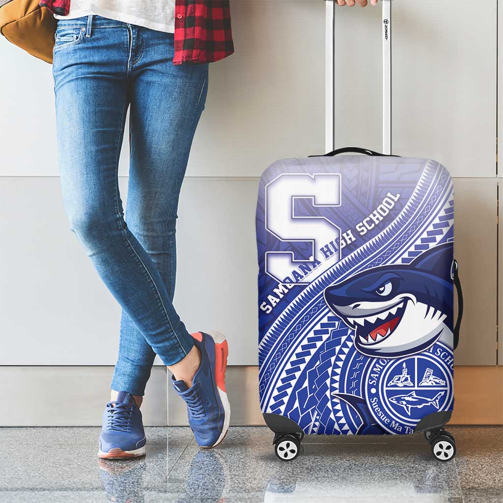 Samoana High School Luggage Cover Polynesian Tribal Shark