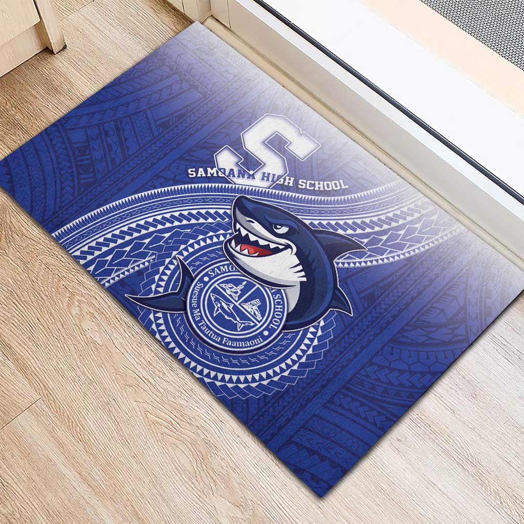 Samoana High School Rubber Doormat Polynesian Tribal Shark LT05 - Polynesian Pride