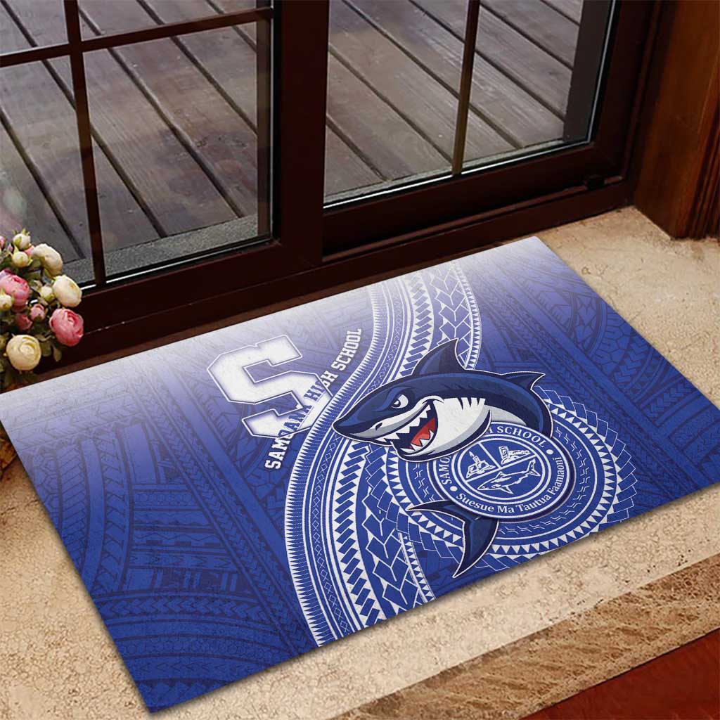 Samoana High School Rubber Doormat Polynesian Tribal Shark LT05 - Polynesian Pride