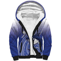 Personalized Samoana High School Sherpa Hoodie Polynesian Tribal Shark LT05 Unisex Blue - Polynesian Pride