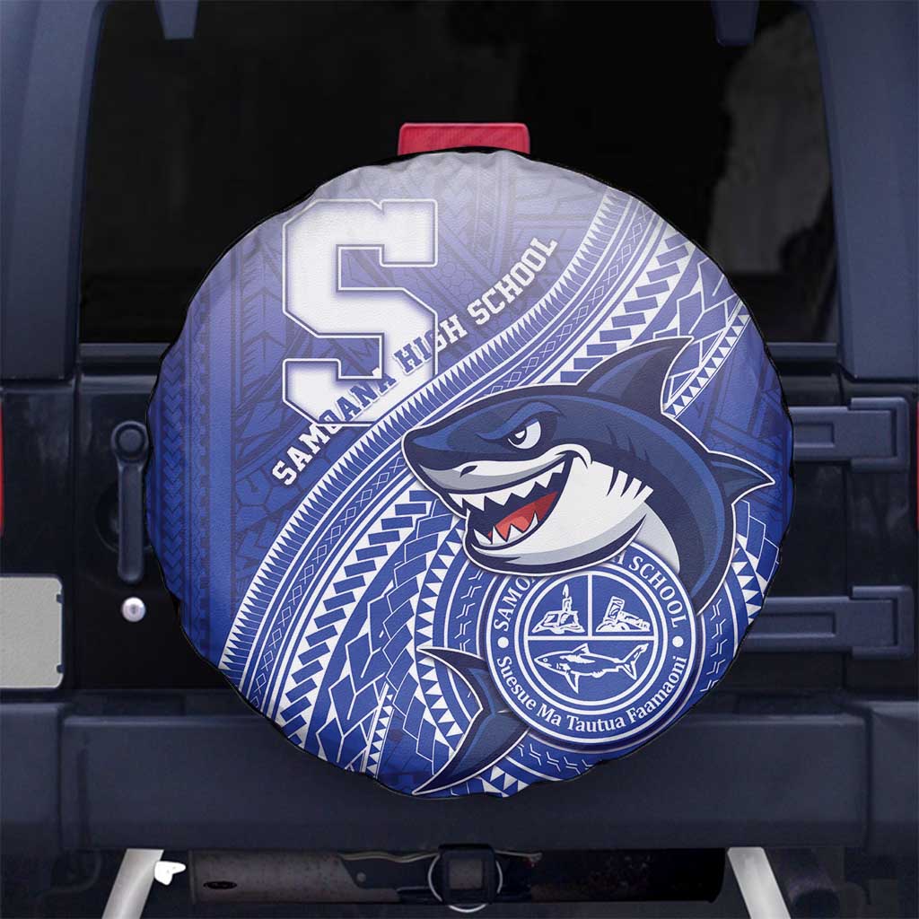 Samoana High School Spare Tire Cover Polynesian Tribal Shark