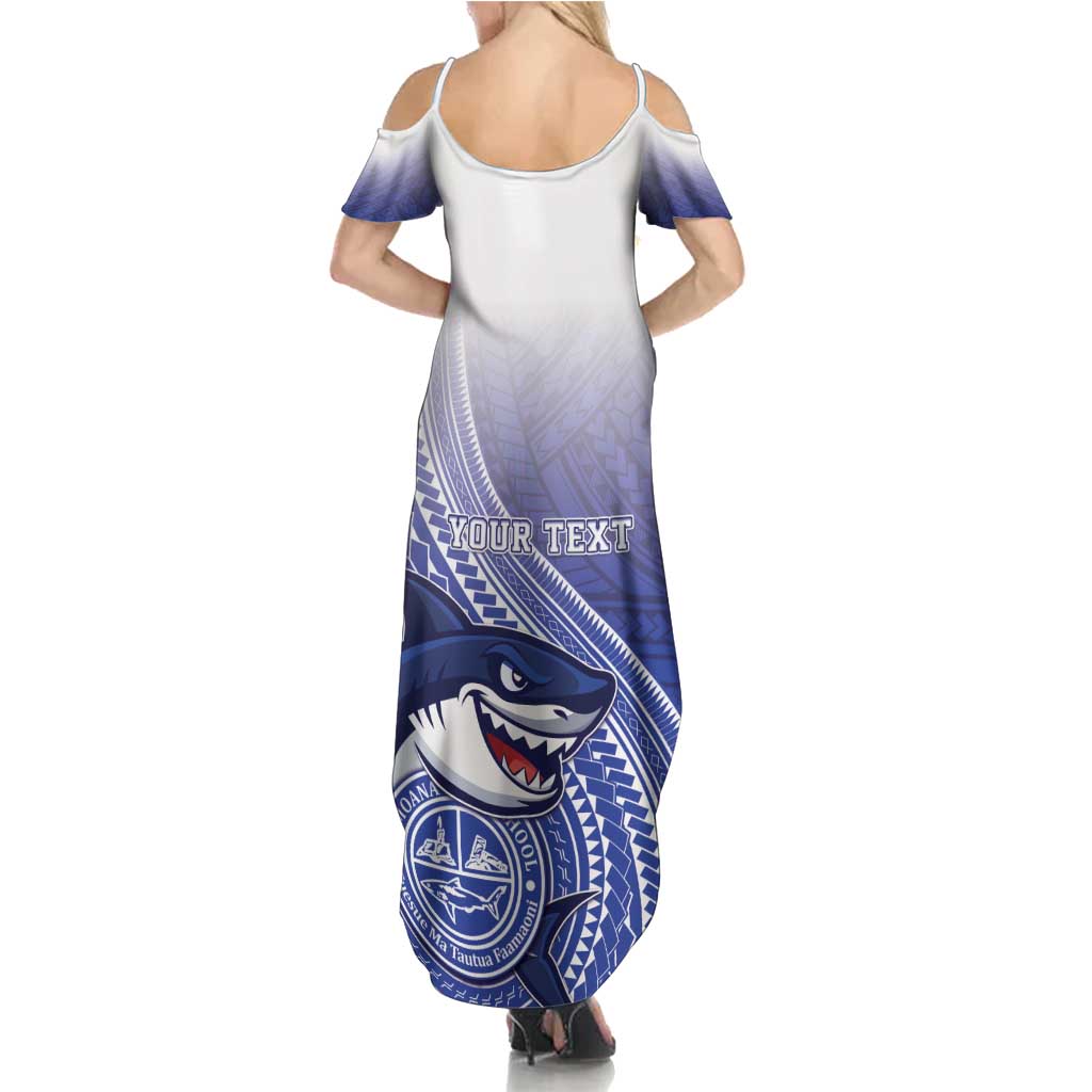 Personalized Samoana High School Summer Maxi Dress Polynesian Tribal Shark LT05 - Polynesian Pride