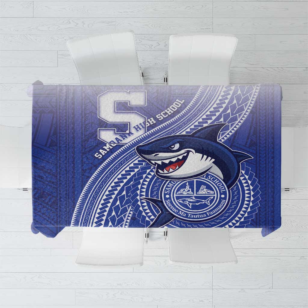 Samoana High School Tablecloth Polynesian Tribal Shark LT05 Blue - Polynesian Pride