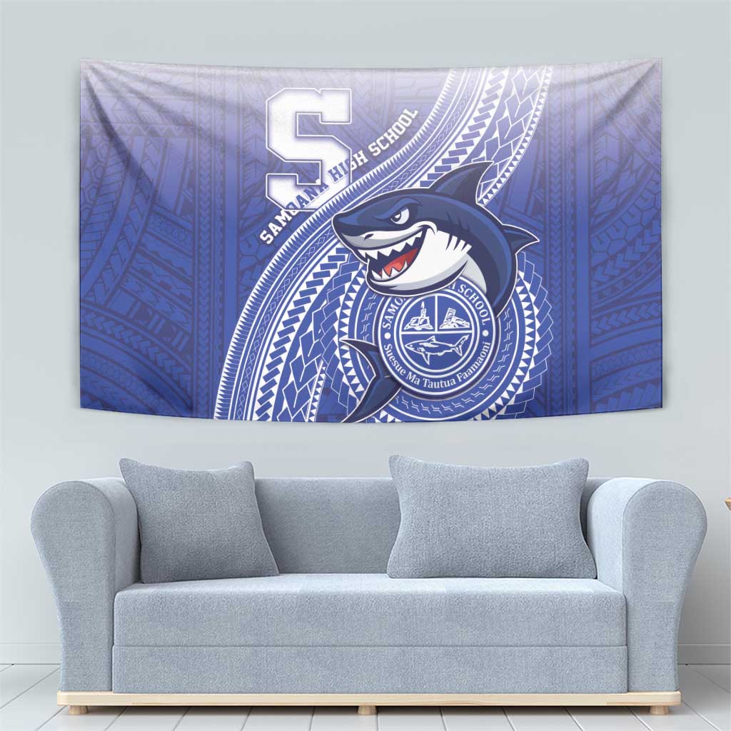 Samoana High School Tapestry Polynesian Tribal Shark