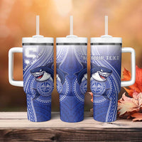 Personalized Samoana High School Tumbler With Handle Polynesian Tribal Shark