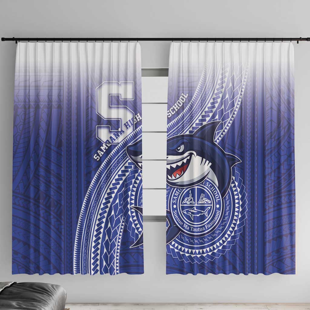 Samoana High School Window Curtain Polynesian Tribal Shark