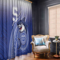 Samoana High School Window Curtain Polynesian Tribal Shark