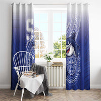 Samoana High School Window Curtain Polynesian Tribal Shark