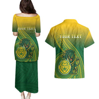 Personalized Leone High School Couples Matching Puletasi and Hawaiian Shirt Leone Lion LT05 - Polynesian Pride