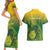 Personalized Leone High School Couples Matching Short Sleeve Bodycon Dress and Hawaiian Shirt Leone Lion