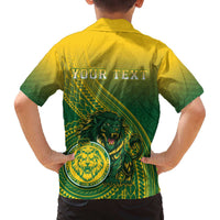 Personalized Leone High School Family Matching Off The Shoulder Long Sleeve Dress and Hawaiian Shirt Leone Lion