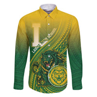 Personalized Leone High School Family Matching Off The Shoulder Long Sleeve Dress and Hawaiian Shirt Leone Lion