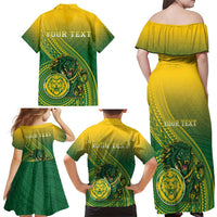 Personalized Leone High School Family Matching Off Shoulder Maxi Dress and Hawaiian Shirt Leone Lion LT05 - Polynesian Pride